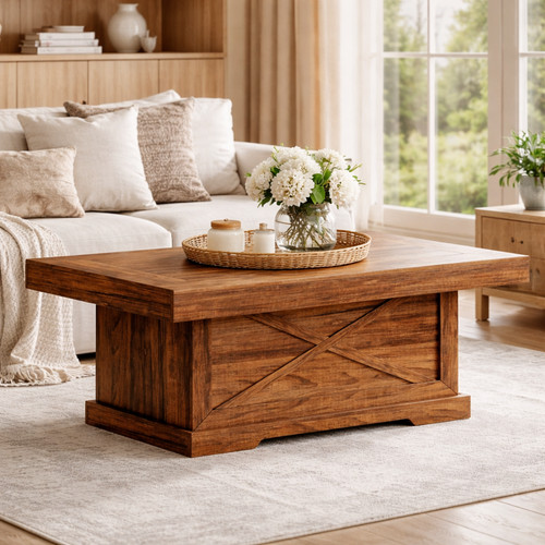Rustic square coffee - rustic, table
